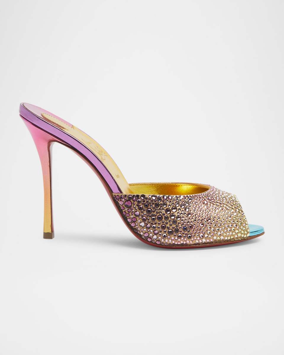 Me Dolly Strass Metallic Red Sole Mule Sandals